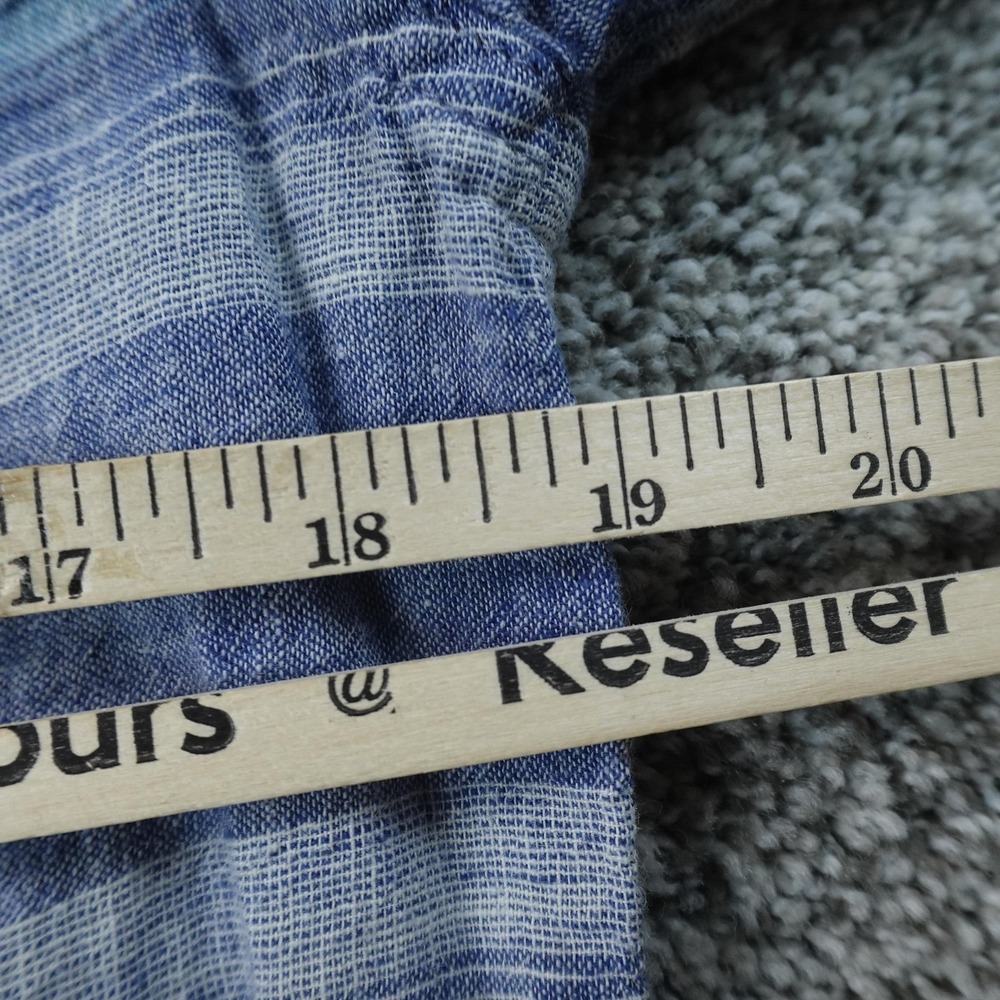 Hollister Shirt Mens M Blue Striped Linen Cotton Chambray Long Sleeve Button Up - Picture 6 of 9